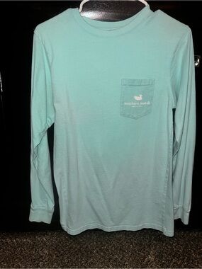 Southern Marsh Long-Sleeve Pocket Tee in Seafoam
